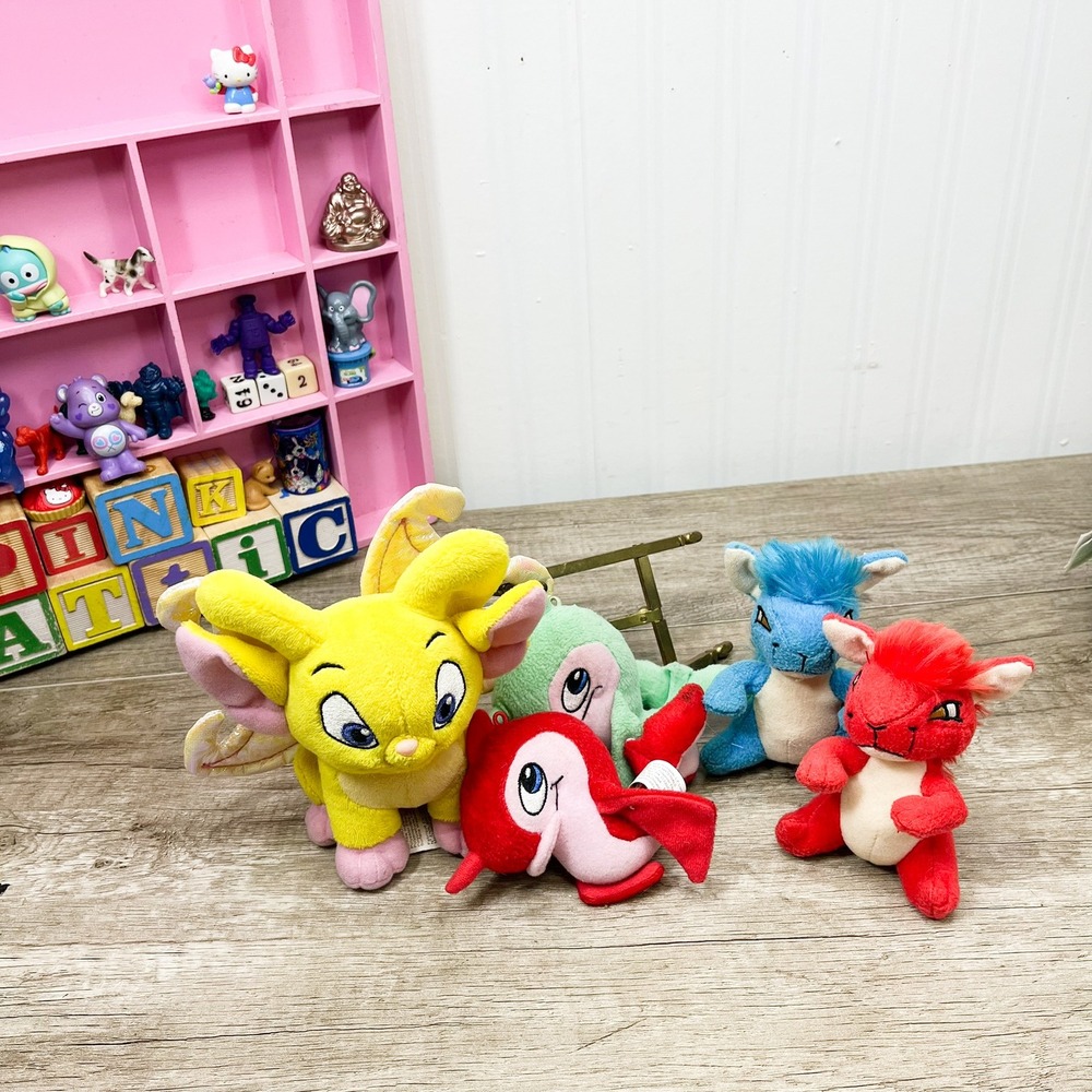 Neopets Plush Lot 2008 Jakks Pacific Faerie Acara Meerca Kyrii 5pc Set